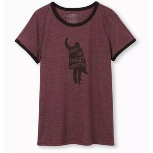 EUC Torrid 1X  The Breakfast Club Classic Fit Ringer Tee - Burgundy Purple